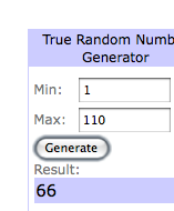 winning number is..