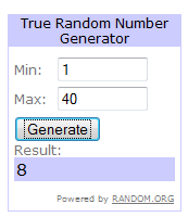 Giveaway Winning Twitter Comment Number