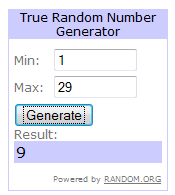 Giveaway Winning Twitter Comment Number