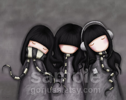 Gorjuss "See No, Hear No, Speak No Evil" - View ALL the Gorjuss artworks at www.SuzanneWoolcott.com